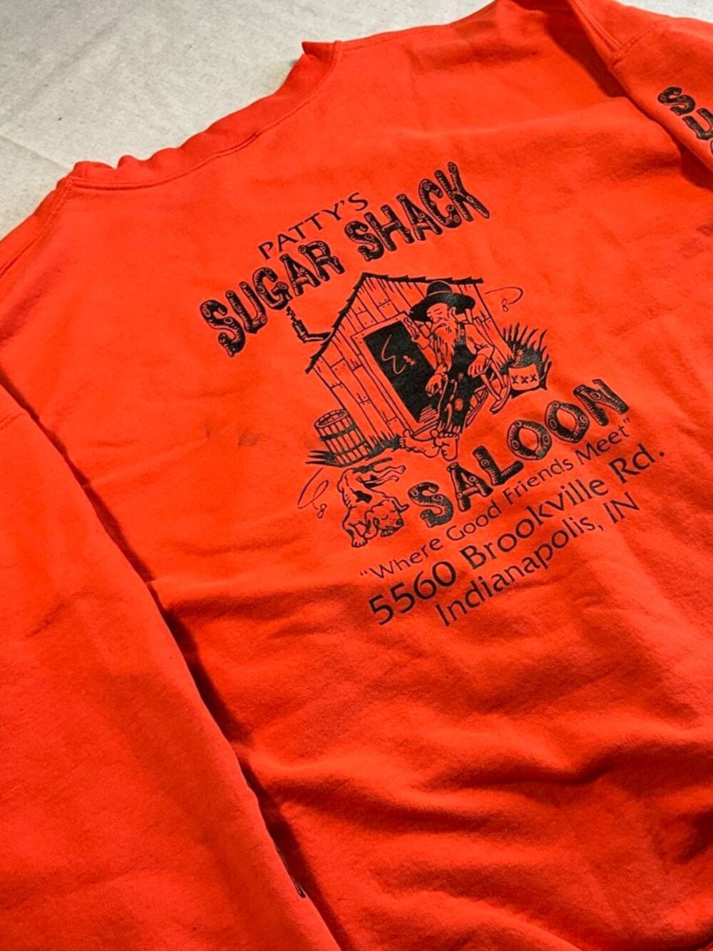 VTG The Gildan Patty's Sugar Shack Salon Distressed Streetwear Sweatshirt (3XL)